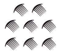 BESTOYARD Peigne en Plastique 8pcs Noir 7 Dents Bend Shape, Usage Quotidien pour Filles, Ne Tirez Pas Cheveux, Confortable à Porter