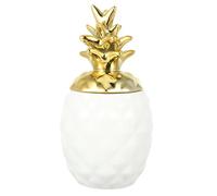 BESTOYARD Pot de Rangement à Bijoux en Céramique Blanc avec Couvercle D'ananas, Décoration Intérieure Élégante et Polyvalente pour Maison ou Bureau