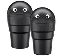 BESTOYARD Poubelle de Voiture Évite Odeurs Chute des Déchets 520ml 2pcs en Plastique Noir Mini Couvercle, Porte-gobelet Pratique pour Camion et Maison