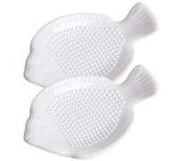 BESTOYARD Râpes Manuelles Faciles à Nettoyer en Céramique Forme Poisson Lot de 2 Accessoires de Cuisine Pratiques et Polyvalents pour Ail, Gingembre et Carottes