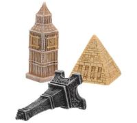 BESTOYARD Set de 3 Figurines Miniatures en Résine Maquette Tour Eiffel, Pyramide Égyptienne et Horloge de Londres, Design Élégant pour Décoration Intérieure et Mariages