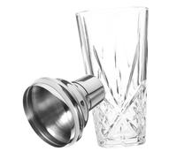 BESTOYARD Shaker Cocktail Verre Transparent avec Couvercle Inoxydable Argenté Mixeur Boissons Bar Outil Pratique pour Préparation Cocktails