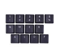 BestParts 13 touches de rechange tactiles rétroéclairées pour clavier de jeu mécanique Logitech G813/G815/G913/G915 TKL RVB (4 couleurs QWERASDF + touches numériques) (noir)