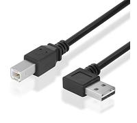 BestPlug 2.0 Câble USB A coudé à 90° vers USB B mâle, High Speed Noir