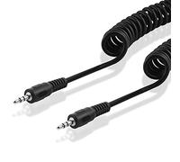BestPlug 2,5 m Câble audio stéréo avec spitale Aux in Out, Fiche jack 3,5 mm vers fiche jack 3,5 mm, noir