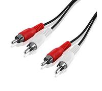 BestPlug 20 mètres câble audio Rca stéréo, 2 x Rca mâle vers 2 x Rca mâle, Noir