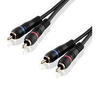 BestPlug A Haute Qualité pour Audio L R Câble RCA Cynch Câble RCA Câble RCA Câble RCA Fiche RCA stéréo Câble RCA Connecteurs plaqués Or plaqué Or 2 x RCA mâle vers 2 x RCA mâle mâle Noir 2 m 2 m