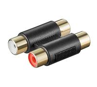 BestPlug Adaptateur Audio Raccord, 2 x RCA Femelle vers 2 x RCA Femelle plaqué Or, Noir