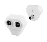 BestPlug Adaptateur d'antenne TV Radio T - Répartiteur souple - 1 fiche coaxiale mâle vers 2 prises coaxiales femelles - Convient pour 3D SD HD FullHD UHD 4K - Blanc (version v2.4)