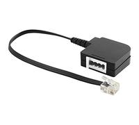 BestPlug Adaptateur de câble téléphonique 20 cm, souple, connecteur RJ11 mâle vers prise TAE-F femelle, noir
