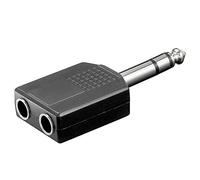 BestPlug Adaptateur Y Audio stéréo Aux in Out, 1 x Jack stéréo 6,3 mm mâle vers 2 x Jack 6,3 mm Femelle, Noir