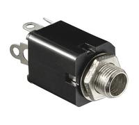 BestPlug Audio Mono Aux in Out Jack 6,3 mm femelle encastrable femelle 2POL, Noir