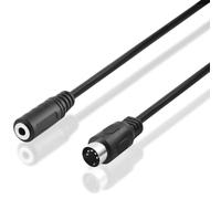 BestPlug câble adaptateur audio stéréo avec fiche jack 3,5 mm femelle pour Aux in Out 5pol 5 broches pins mIDI dIN 5 broches fiche ronde mâle (par exemple pour microphone et casque d'écoute