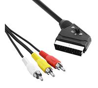 BestPlug Câble Adaptateur Péritel 1 Mâle Vers 3 x Rouge Blanc Jaune Composite RCA Cynch Audio Vidéo AV Mâle 2 m