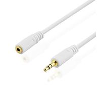 BestPlug Câble audio 10 m jack stéréo Rallonge de câble rallonge jack 3,5 mm Jack Connecteurs plaqués or plaqué or mâle vers Jack 3,5 mm femelle femelle femelle 3 pôles broches Aux in Out Blanc 10 m 10 m