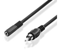 BestPlug Câble Audio Aux in Out, Jack Mono 3,5 mm Femelle vers RCA mâle, Noir 20 cm