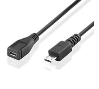 BestPlug Câble d'extension USB 2.0 Micro USB B mâle vers Micro USB B femelle femelle Noir 1 m