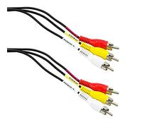 BestPlug Câble RCA Composite Audio Vidéo AV Rouge Blanc Jaune - 3 x RCA Mâle pour Connecter Récepteur, Lecteur DVD avec TV - 1,5 m
