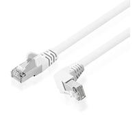 BestPlug Câble réseau Dsl avec fiche RJ45 coudée 90° vers fiche RJ45 90° vers fiche RJ45 Blanc 100 MHz/Cat.5e/F-UTP/Blanc 25 cm à 10 m 1 mètre
