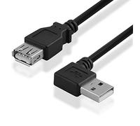 BestPlug câble uSB 2.0 câble 15 cm de rallonge avec connecteur a mâle vers femelle coudé gauche à 90° coudé 90° mâle vers prise femelle type a femelle 0,15 m noir 15 cm