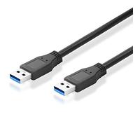 BestPlug Câble USB 3.0 USB A mâle vers USB A mâle blindé 3 Voies Noir 50 cm