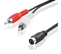 BestPlug câble y audio Rca cinc cynch Rca l/r, blanc, rouge, répartiteur câble adaptateur 2 x Rca mâle vers 1 fiche mâle 5pol format mIDI pour connecter des anciens appareils 1,5 m 1,5 m