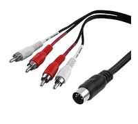 BestPlug Câble Y Audio stéréo 1,5 m, 4 x RCA mâle vers 1 x 5 Broches mâle, Midi Noir