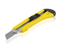 BestPlug Couteau pour Moquette et Carton Couteau Couteau sécurité Couteau d'artisan Cutter avec Lames sécables 18 mm, Jaune