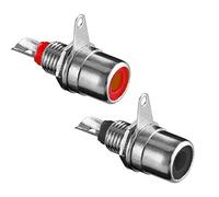 BestPlug Lot de 2 connecteurs RCA audio RCA 1 rouge et 1 noir femelle encastrable