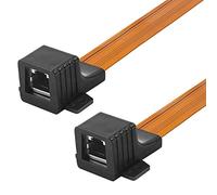 BestPlug Passe-fenêtre DSL LAN 25 cm - Câble plat ultra plat - Prise RJ45 femelle vers fiche F femelle - CAT.5e - Transparent