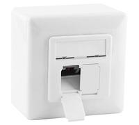 BestPlug Prise universelle Cat6 500 MHz DSL LAN avec cadre et 2 connecteurs RJ45 blindés Blanc