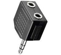 BestPlug Répartiteur Audio stéréo Aux in Out Adaptateur Y Splitter Doux, 1 fiche Jack 3,5 mm mâle vers Double Prise Jack 3,5 mm Femelle Femelle Femelle, Noir (modèle amélioré v1.24)
