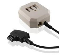 BestPlug Téléphone Fax Boîte Adaptateur répartiteur avec câble de 6 m TAE F 2 x mâle vers 1 x TAE TAE-N et RJ11 6, 4 broches femelle femelle femelle 6 m M