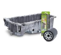 BESTPRICE 1x Carter d'huile y compris bouchon de vidange, 1x Joint, 1x filtre à huile Compatible avec AUDI A3, TT, SEAT LEON, TOLEDO, SKODA OCTAVIA 1, VW BORA, GOLF 4, NEW BEETLE, POLO (9N_, 9A_)