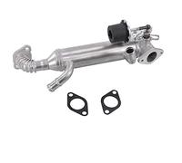BESTPRICE 1x Radiateur EGR recirculation des gaz d'échappement refroidi par eau pour vanne EGR y compris joint avec clapet de commutation Compatible avec VW MULTIVAN T5, TOUAREG, TRANSPORTER T5