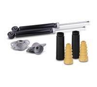 BESTPRICE 2x amortisseurs à gaz arrière jambe de suspension y compris kit anti-poussière, 2x paliers de dôme arrière Compatible avec SKODA SUPERB 2, VW PASSAT B6 (3C2) (3C5), PASSAT B7 (362) (365)