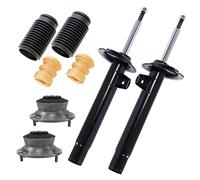BESTPRICE 2x amortisseurs à gaz avant jambe de suspension bitube y compris roulements de dôme &, kit anti-poussière, compatible avec BMW 3 (E46), 3 Touring (E46)