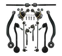 BESTPRICE 2x bras de suspension avant inférieur, 2x bras de suspension avant arrière, 2x joint de suspension, 2x tête de barre d'accouplement, 2x joint axial, 2x barre d'accouplement, Compatible avec