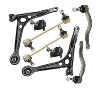 BESTPRICE 2x bras de suspension avant inférieur gauche droit avec joint de suspension, 2x barre d'accouplement, 2x tête de barre d'accouplement, Compatible avec FORD GALAXY I (WGR), SEAT ALHAMBRA (7V