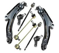 BESTPRICE 2x bras de suspension avant infŽrieur gauche droit, 2x barre de liaison avant, 2x barre d'accouplement/articulation axiale avant, 2x t te de barre d'accouplement Compatible avec OPEL COMB
