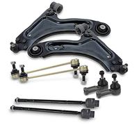 BESTPRICE 2x bras de suspension avant infŽrieur gauche droit, 2x barre de liaison avant, 2x t te de barre d'accouplement, 2x barre d'accouplement/joint axial avant Compatible avec OPEL MERIVA A (X0