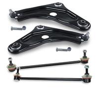 BESTPRICE 2x bras de suspension avant infŽrieur gauche droit, 2x barre de liaison avant Compatible avec CITROèN C3 III (SX), C3 PICASSO (SH_), PEUGEOT 207 (WA_, WC_) (WD_), (WA_, WK_), 208 I (CA_