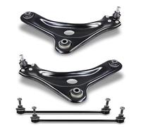 BESTPRICE 2x bras de suspension avec joint de cardan avant, 2x barre de liaison avant Compatible avec CITROèN DS3 (SA_) (SB_), C3 (SC_) (SX_, SY_) (SX), C4 CACTUS, PEUGEOT 208 (CR_) (CA_, CC_), 2008 I