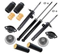 BESTPRICE 4x amortisseurs à gaz avant et arrière jambe de suspension y compris roulements de dôme &, kit anti-poussière, Compatible avec BMW Série 3 (E46), 3 Touring (E46)