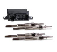 BESTPRICE 4x Bougiess de préchauffage à crayon avec calculateur de temps de préchauffage Compatible avec BMW Série 1 (E87), Série 3 (E46, E90, E91), Série 5 (E60), Série 5 Touring (E61), X3 (E83)