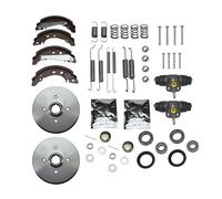 BESTPRICE Jeu de freins essieu arrière y compris 2x tambour de frein essieu arrière 2x bague ABS essieu arrière 4x mâchoires de frein essieu arrière avec kit montage 2x cylindre de frein de roue 2x ro