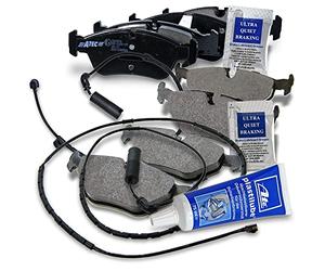 BESTPRICE Jeu de plaquettes de frein avant+arrière avec contact d'avertissement d'usure, Jeu de plaquettes de frein avant+arrière avec contact d'avertissement d'usure Compatible avec BMW Série 3 (E46)