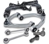 BESTPRICE Kit de direction transversale - 2x bras de suspension avant infŽrieurs, 2x bras de suspension avant supŽrieurs, 2x rotules de barre d'accouplement avant, 2x sellettes d'accouplement avant Co