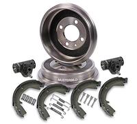 BESTPRICE Kit de frein essieu arrière y compris 2x tambours de frein 4x mâchoires de frein à tambour 1x kit de montage 2x cylindres de frein de roue Compatible avec CHEVROLET MATIZ, DAEWOO MATIZ