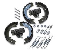 BESTPRICE Kit de frein essieu arrière y compris 4x mâchoires de frein essieu arrière pour frein à tambour 1x kit de montage 2x cylindres de frein de roue Compatible avec BMW Série 3 (E36) Coupe (E36)